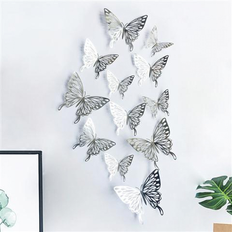 Décoration murale papillon 3D en papier creux, simulation tridimensionnelle, salon, bureau, maison, fenêtre autocollante_voghion.com
