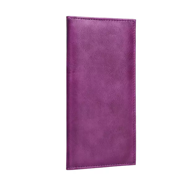 Leather Checkbook Cover Suitable for Top and Side Tear-Off Recorders with Plastic Insert Card Sleeves, Unisex