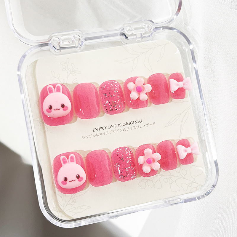 Accesorios de cinta de dibujos animados de uñas para niños, parches de uñas terminados, uñas postizas, uñas de bricolaje para niños