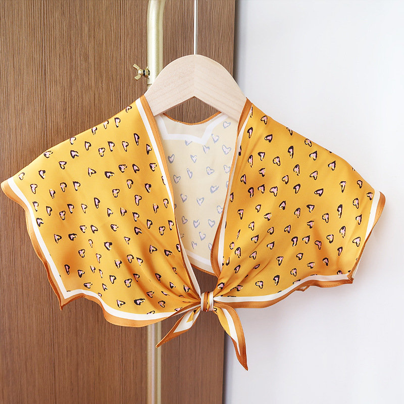 2025 nuevo bufandas de seda hexagonal bufandas de hombro alta sensación de moda de diseño minimalista de seda simulada bufandas temperamento universal