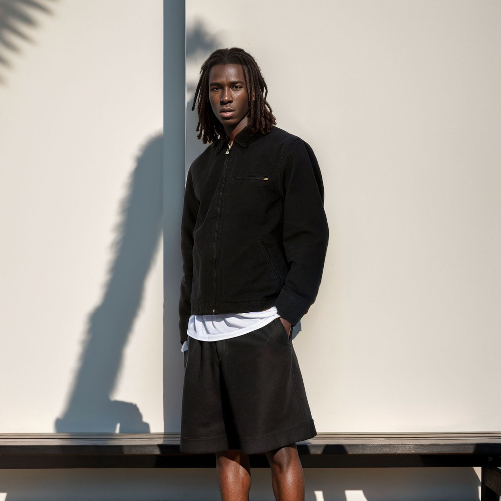 Veste à glissière à col pour homme avec nouvelle couleur bloquée pour le printemps et l'automne_voghion.com