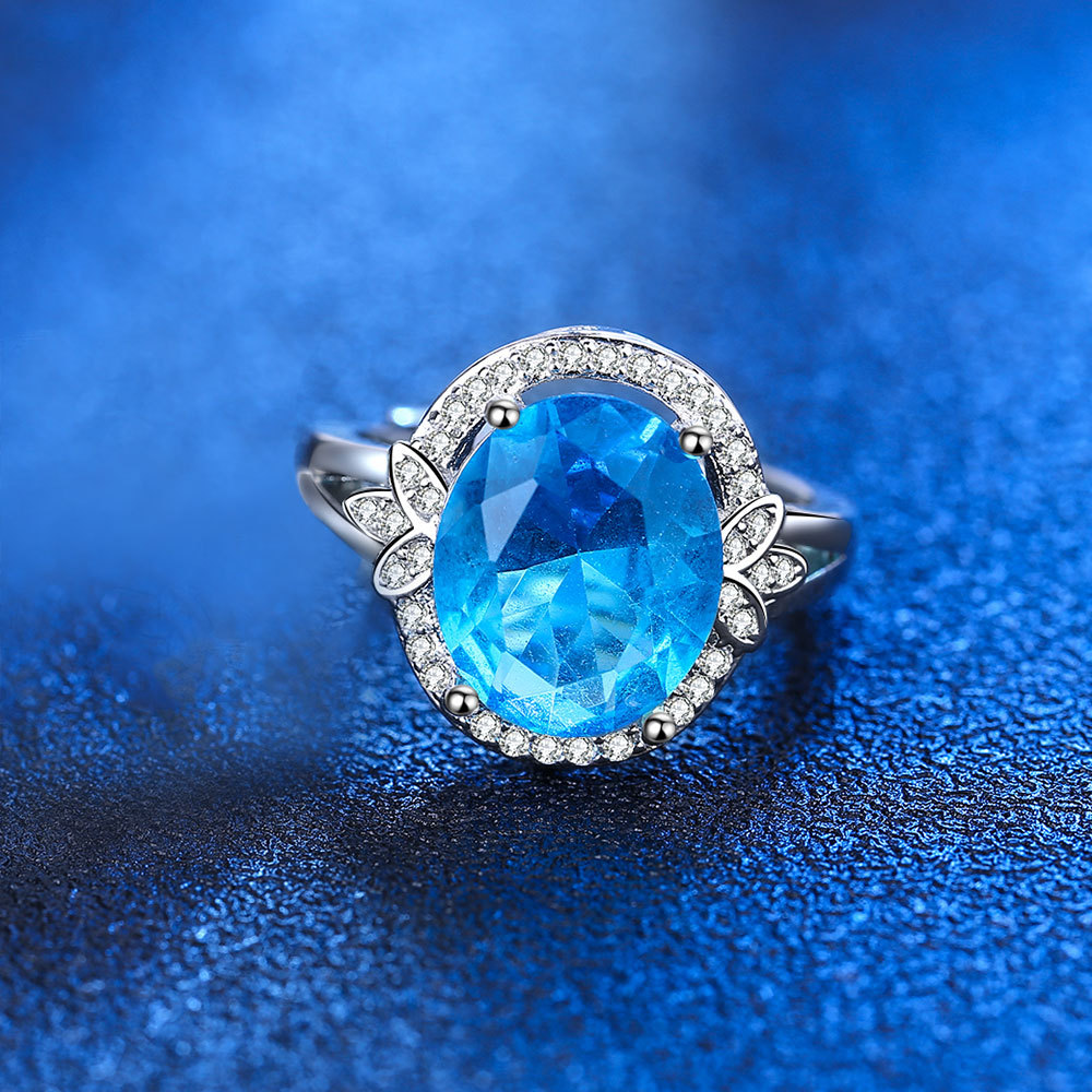 ААА циркон, имитация муассанита (голубой бриллиант)