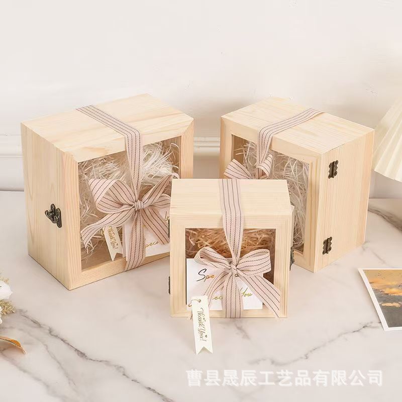 Caja de dulces de boda de madera maciza para damas de honor para cumpleaños Caja de regalo hecha a mano de alta gama para cumpleaños