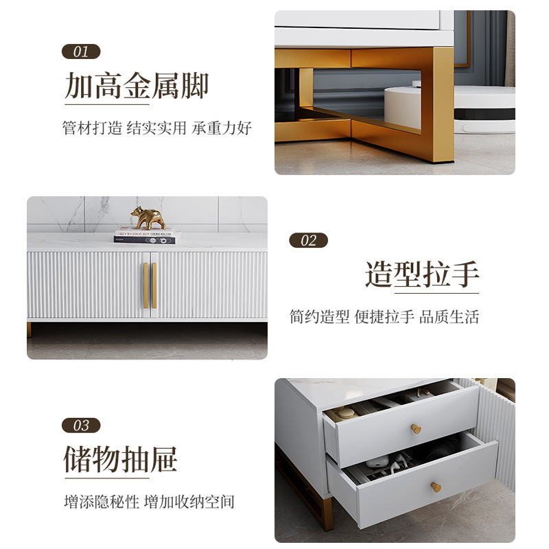 TV gabinete casa simple moderno pequeño apartamento gabinete de almacenamiento de la sala de luz de lujo mesa de café gabinete combinación gabinete de piso