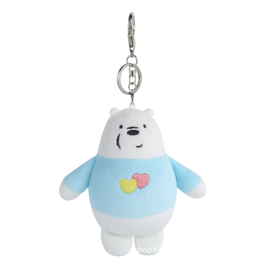 Collar de llavero de oso blanco de amor