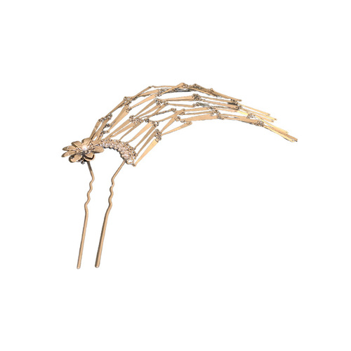 New Chinese style flower pearl tassel hairpin hairpin on the back of the head cold style metal hairpin for women