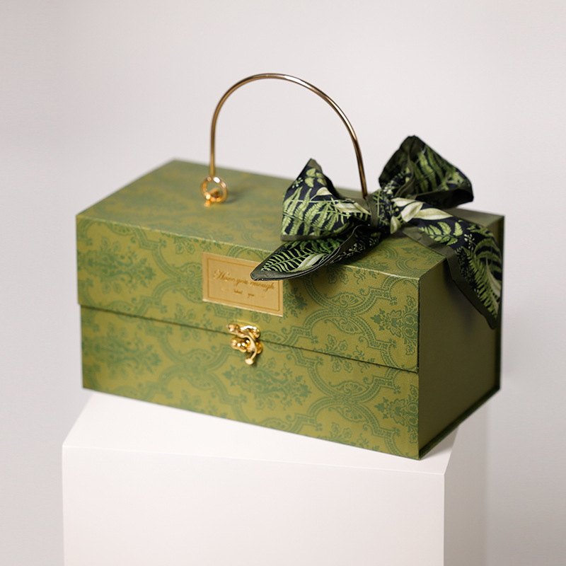 50 개 미만의 단가-실크 스카프와 올리브 그린 [큰] 30x16x15cm