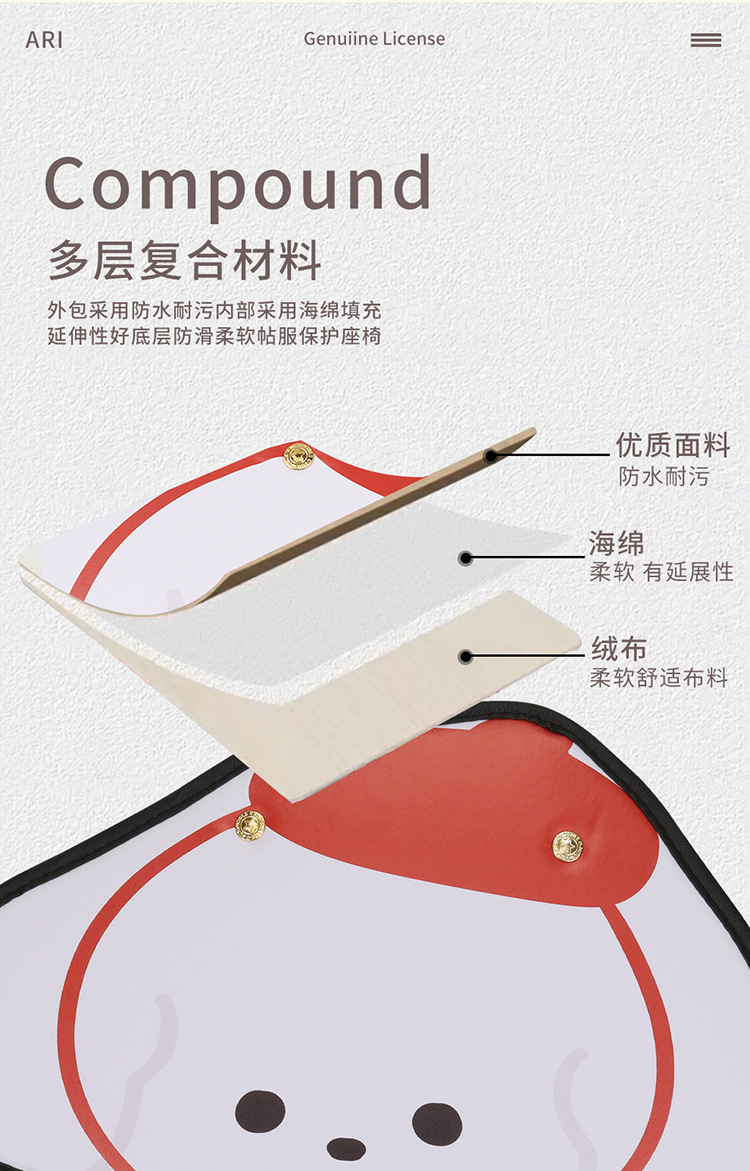 Red Hat Small White Dog Chair Back Anti-kick Pad Children's Rear Seat Protective Pad Anti-dirty Protective Pad for Car Anti-kick Pad