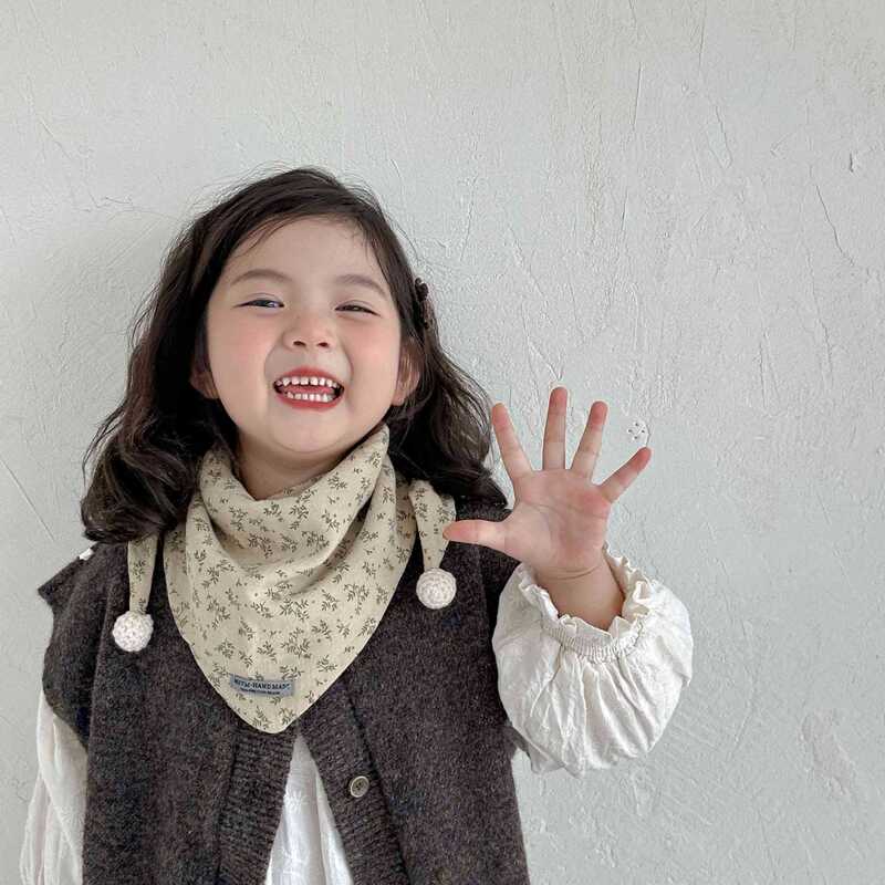 宝宝围巾秋冬款韩版卡通纯棉婴儿三角巾冬季防风婴幼儿男女童围脖|undefined