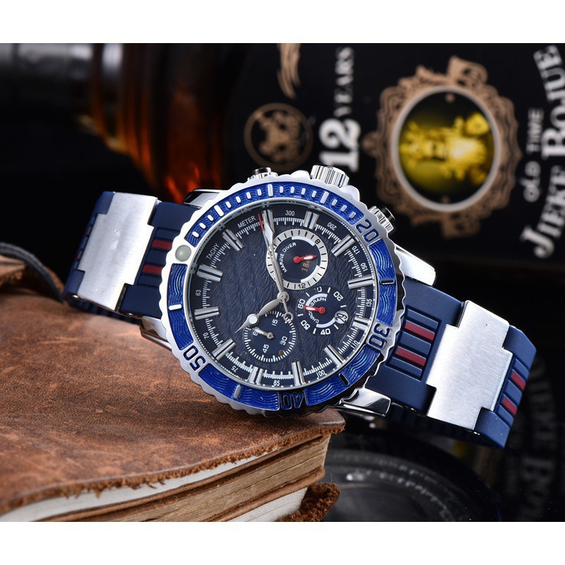 2020 Foreign Trade Men's Tape Quartz Second Running 6-Pin Watch Watch Manufacturer Wholesale