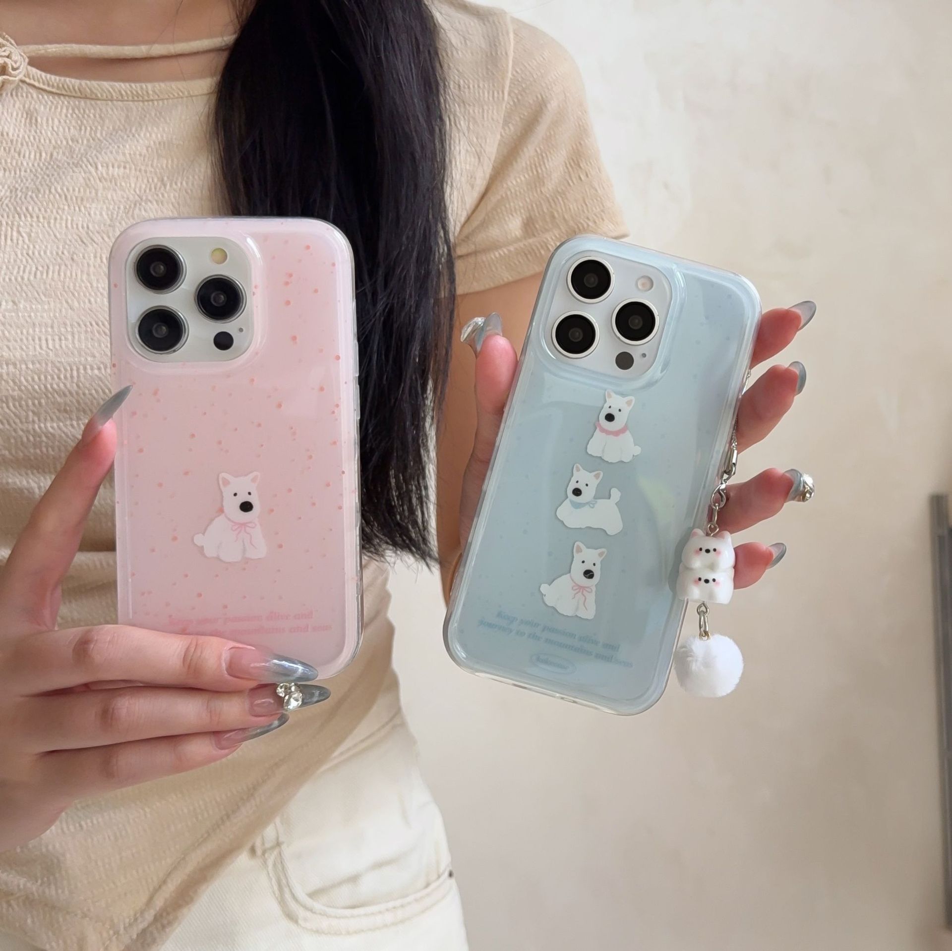 El nicho simple y simple salpicadura de tinta West Highland para iPhone15/16 funda para teléfono móvil 14PM nuevo 16PM13 pareja 15Pro