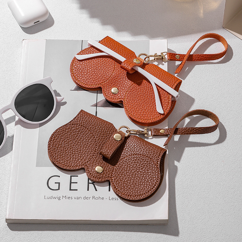 Glasses case glasses bag high-grade leather portable glasses cover summer sunglasses sunglasses cute fashion glasses bag