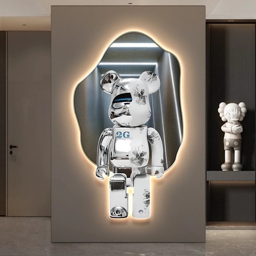 Violent Bear Hallway Decorative Painting Living Room Background Wall LED Wall Picture Light Corridor Passageway Luxury High-end Feeling Hanging Painting 