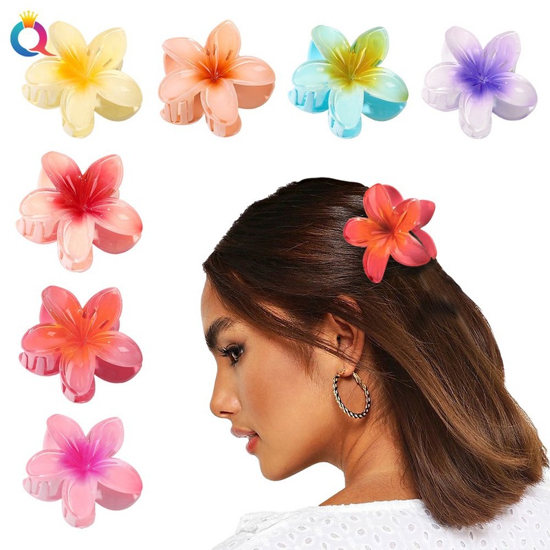 ヨーロッパとアメリカのプルメリアヘアクリップハイエンドカラーヘアクリップレディースヘアアクセサリー新しいクロスボーダーラージグラデーションフラワーグリッパー|undefined