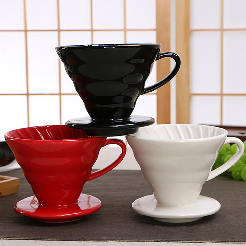 Ceramic conical hand-brewed coffee filter cup spiral drip filter 1-2 cups 2-4 cups coffee utensils