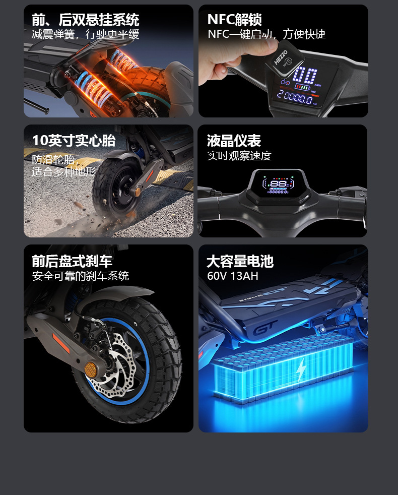 Cross-border exclusive supply of German ABE-certified electric scooters 10inch All-terrain off-road foldable scooters