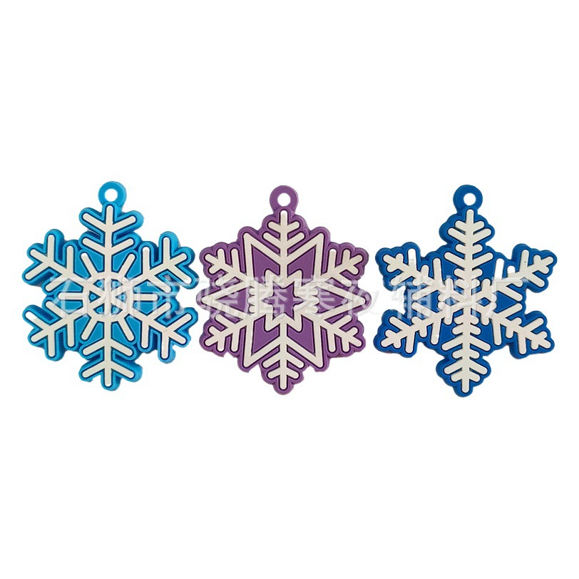 Новый Рождественский брелок со снежинкой кулон в наличии подарок кулон ПВХ мягкие резиновые аксессуары трансграничные Amazon оптом