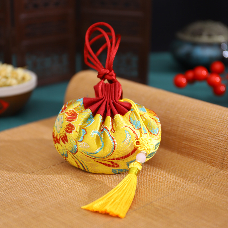 Dragon Boat Festival bolsita estilo antiguo bolsa de loto accesorios Hanfu adornos bolsa vacía embalaje Halter portátil coche colgando aromaterapia repelente de mosquitos