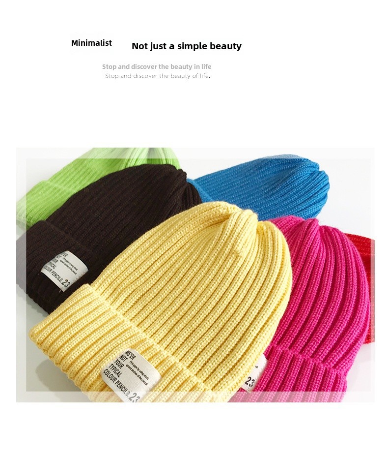 Bonnet tricoté pour enfants Cat Brother 2020 automne et hiver nouvelle version coréenne étiquette en tissu de mode chapeau en laine tendance mignon pour garçons et filles_voghion.com