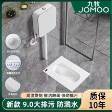 九牧JOMOO蹲便器新款大口径防溅水蹲便器水箱整套家用防臭蹲坑