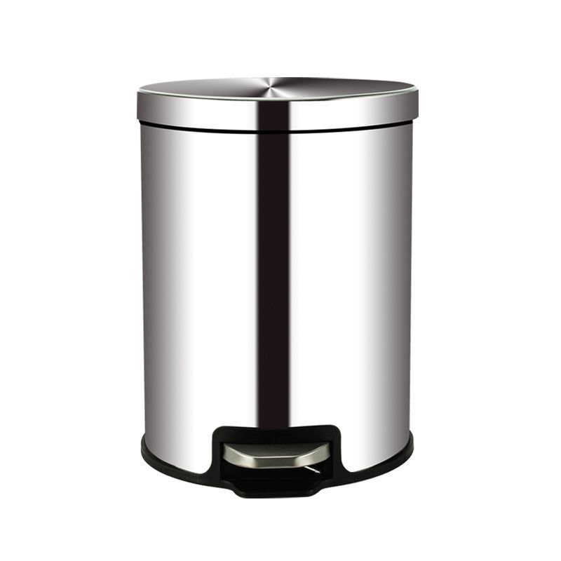 Thickened Stainless Steel Trash Can for Home Bathroom, Living Room, Kitchen, Bedroom, Large Pedal with Lid, Affordable