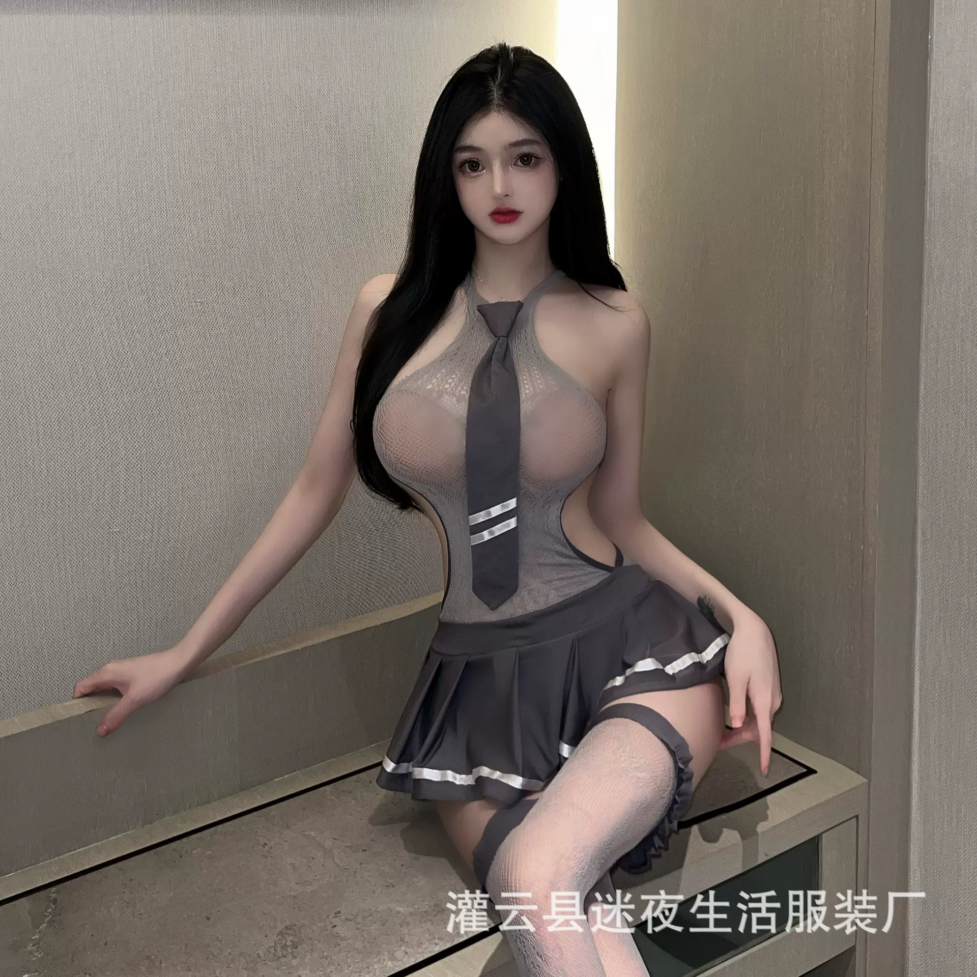 夜生活情趣内衣批发性感甜酷学妹套装学生制服丝袜诱惑连身网衣裙
