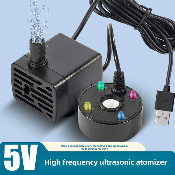 5v water pump atomization integrated machine water circulation mist maker small rockery running water bonsai tea tray fish tank landscaping spray