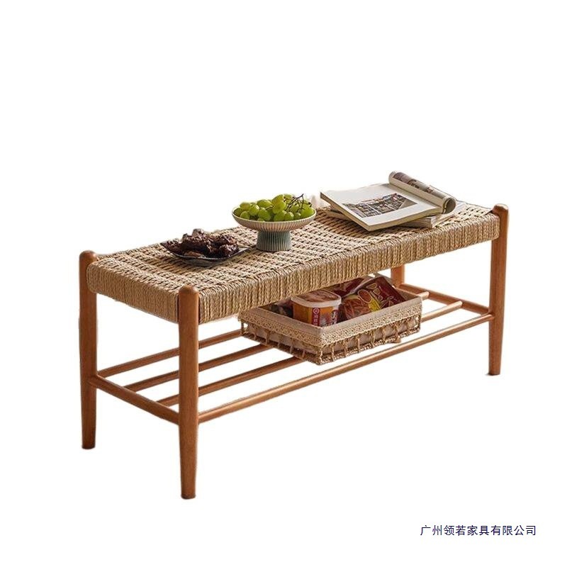 全实木编织门口矮凳换鞋凳樱桃木穿鞋凳进门凳子玄关鞋架色脚踏凳|undefined