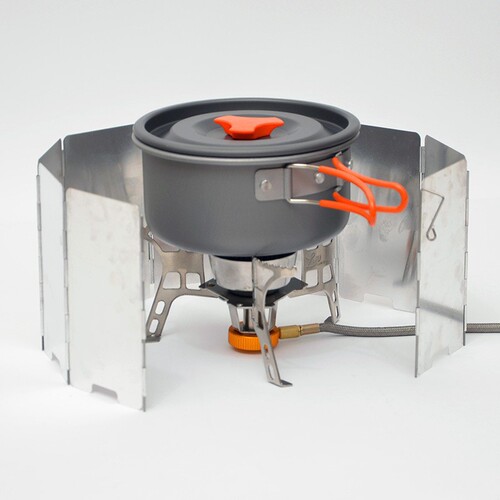 Outdoor Camping Stove Head Stove Accessories Wind Guard Lightweight Aluminum Alloy Foldable with Fasteners Stove Wind Shield Portable