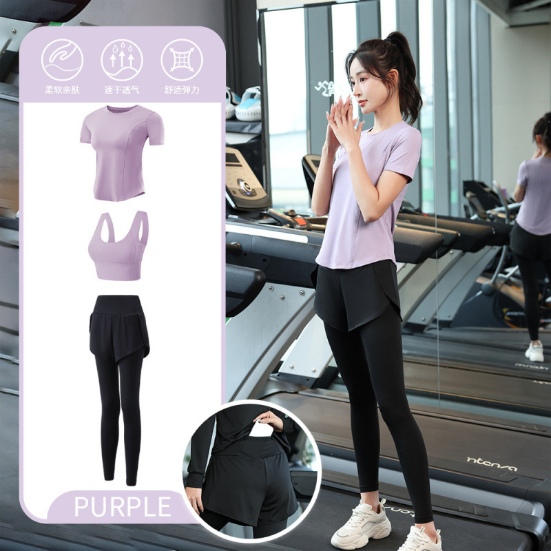 Juego de carrera para mujeres primavera y otoño principiantes de verano yoga deportivo rápido ropa seca trajes transpirables comercio exterior al por mayor