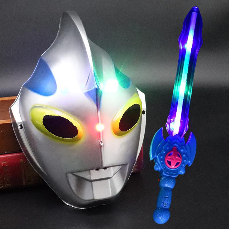 Cerro Autot máscara de niños luminosa máscara de casco de Digia Cerro armas juguetes para niños espada cuerpo
