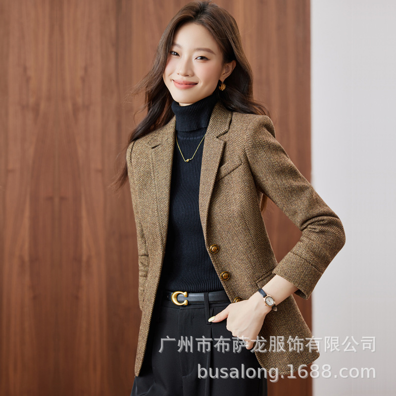 2025新款布萨龙busalong女长袖职业小西服正装女单外套工作服2586|undefined