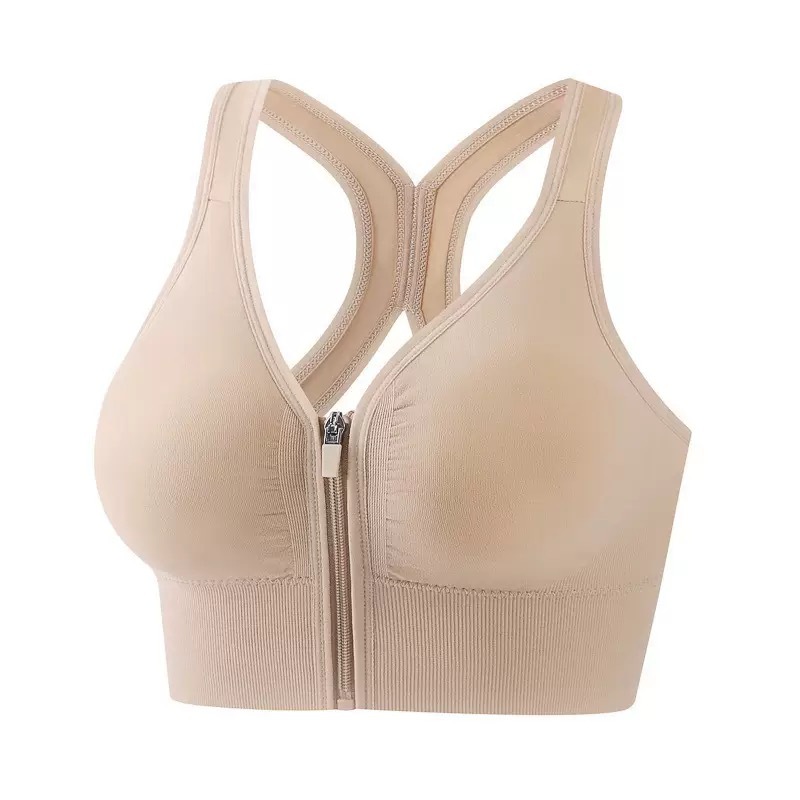 Cremallera delantera sujetador deportivo sin anillo de acero a prueba de terremotos se reúne para correr, yoga, chaleco de fitness, ropa interior para mujeres se puede usar fuera image 5