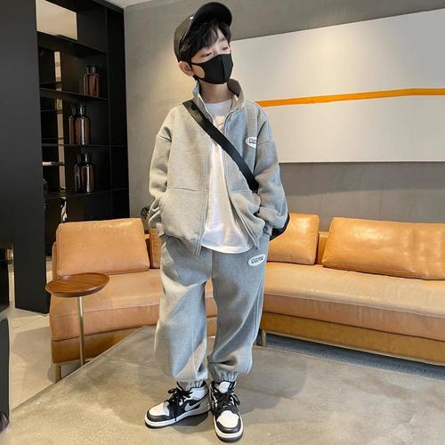 Children's clothing, spring and autumn boys' suits, autumn clothing, medium and large children's long-sleeved zipper jackets, casual pants, sportswear, western style two-piece sets