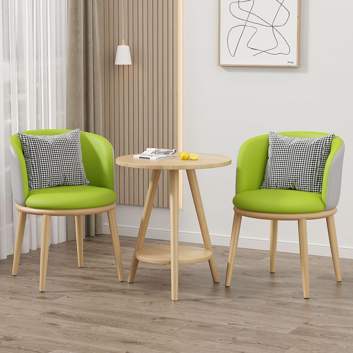 Balcón mesa y silla de ocio sala de estar combinación de mesa y silla de té de lujo ligero B & B Hotel Negociación Juego de tres piezas de mesa y silla de celebridades de Internet
