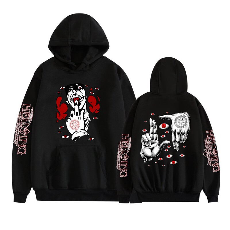 Hellsing Royal National Teaching Knights Vampire Pullover Hoodie Plus Velvet Men's and Women's Jacket Sweatshirt Hoie