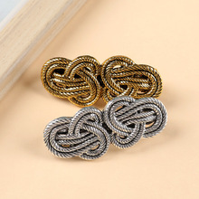 跨境热卖精致发夹外贸批发夸张复古发卡麻花双钱结弹簧夹顶夹发饰