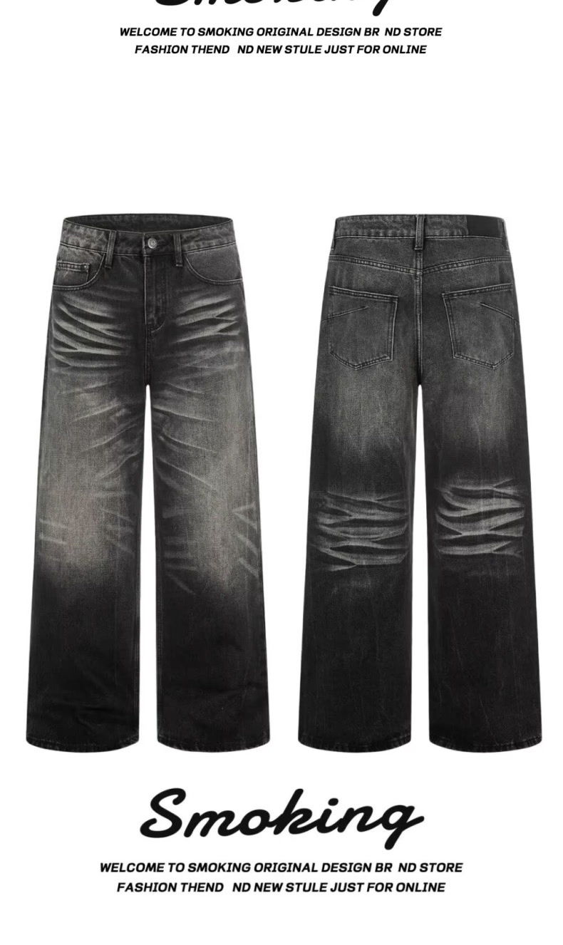 Men's Vintage Washed Jeans – Cleanfit Stretch Denim With Bootcut & Cat Whisker Distressing (S-3XL)​_mkmklike.com
