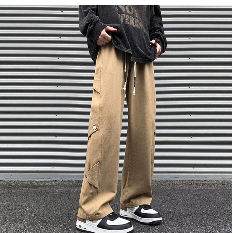 khaki Casual Pants Men's Summer and Autumn Straight Leg Pants Fashionable Trendy Yipi Shuai High Street American Pants Ins