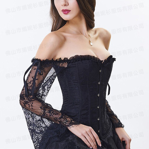 Hot-selling off-shoulder tummy-control waist-shaping tops from Europe and the U.S. — court-style lace wedding evening dresses and court-style corsets.