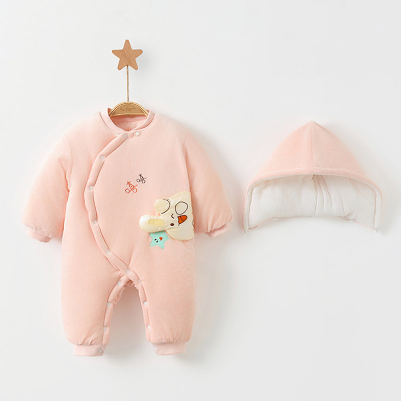Baby overcoat otoño y invierno ropa recién nacida 0 engrosado en marzo de algodón cálido para salir con ropa de invierno bebé para hombres y mujeres