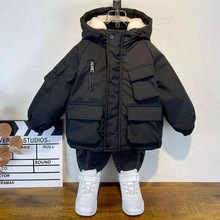 童装男童冬装棉衣外套2025新款儿童加绒加厚棉服宝宝时髦棉袄上衣