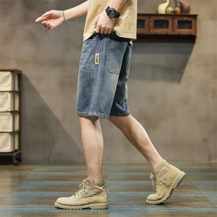 Workwear Denim Shorts for Men, Summer Thin Loose Trendy Casual Men's Five-Point Pants, 2025 New Mid-Length Pants