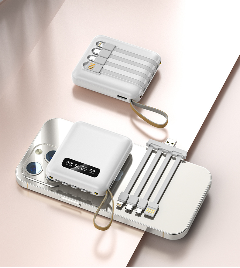Toptan Mini Taşınabilir Kablolu Powerbank 20000mAh Kompakt Hızlı Şarj Paylaşımlı Mobil Güç Kaynağı