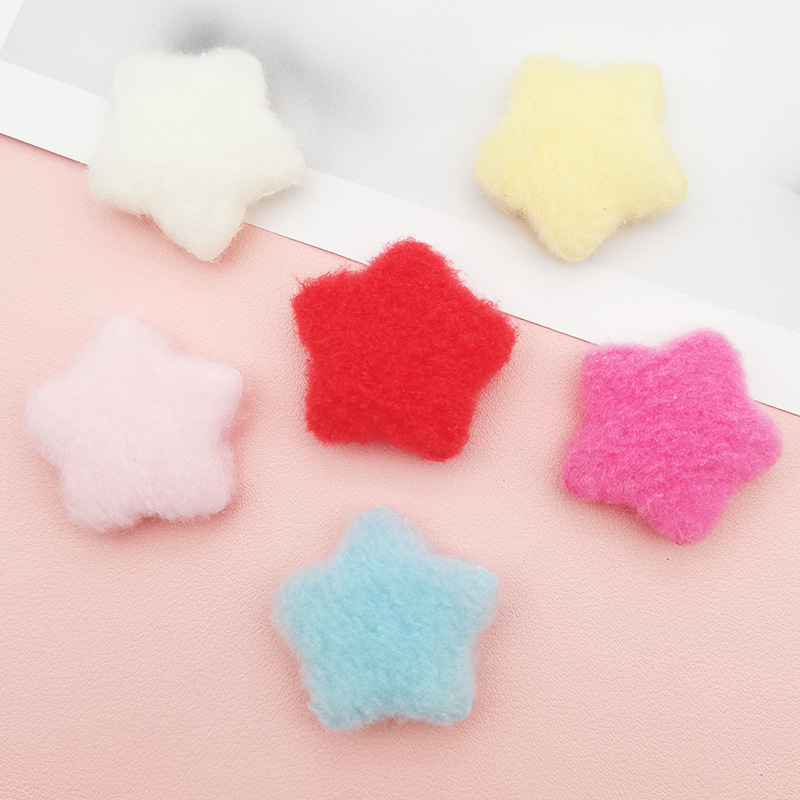 4cm double-sided Baole velvet five-pointed star DIY accessories handmade hair accessories clothing accessories plush stars accessories 4cm double-sided Baole velvet five-pointed star DIY accessories handmade hair accessories clothing accessories plush stars accessories