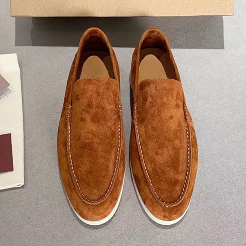 New New Genuine Leather Flat Slip-On Casual Versatile Loafers Women's British Style Single Men's Shoes_vogvips.com
