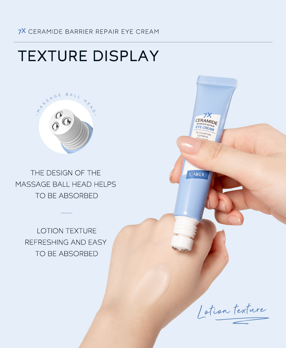 LAIKOU 20g Cross-border Ceramide Eye Cream is a skincare product from a manufacturer that hydrates and moisturizes the skin around the eyes undefined