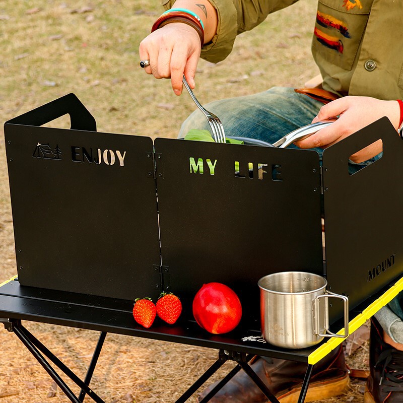 Outdoor Stove Windshield Thickened Gas Stove Stove Head Stove Windshield Air Hood Folding Card Type Stove Windplate