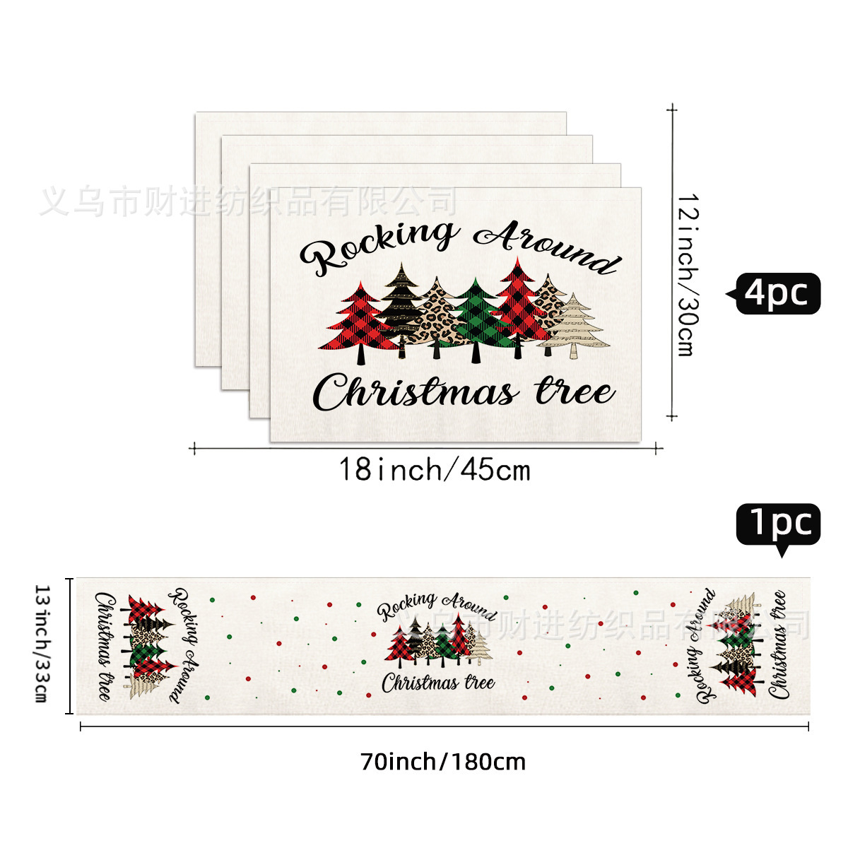 Nuevo cojín de mesa de Navidad 5 piezas Amazon lino impresa manto de mesa de dibujos animados restaurante manto de mesa de Navidad aislante