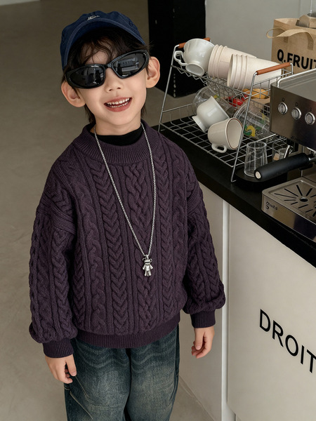 Children's demi-season autumn keep warm knitted sweater for boys…